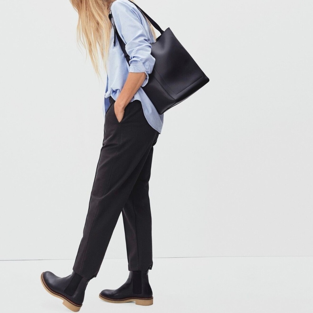 New Everlane The Dream Pant Elastic Waist Tapered Leg Knit Pants Black Size XS - Picture 2 of 16